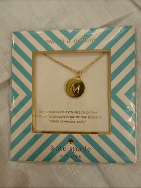 kate spade Gold 'M' Round Pendant Necklace